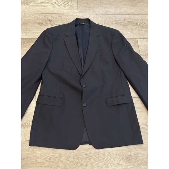 Brooks Brothers 346 Blazer Mens 45L Black 2 Button Wool Stretch Formal Flaw - Picture 1 of 11